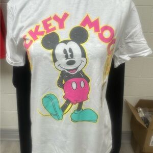 Disney Mickey Mouse Women's T-Shirt - White, Pink, and Blue